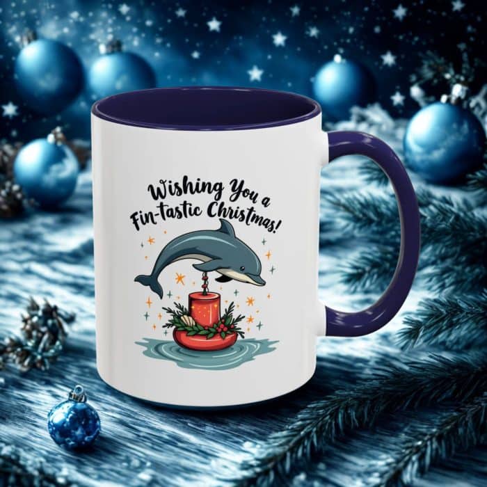 Dolphin Christmas Mug
