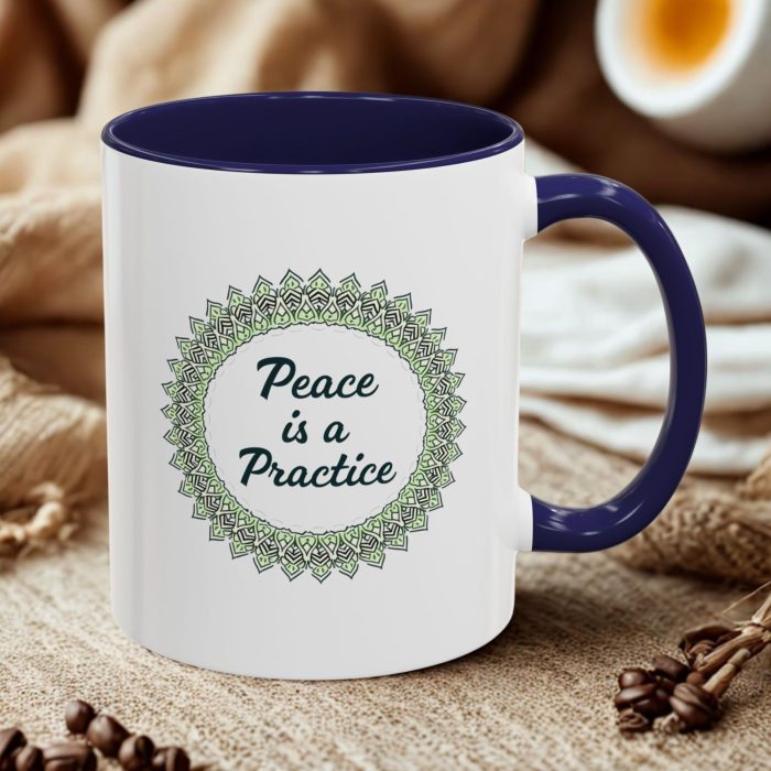 Peace is a Practice Mug Navy