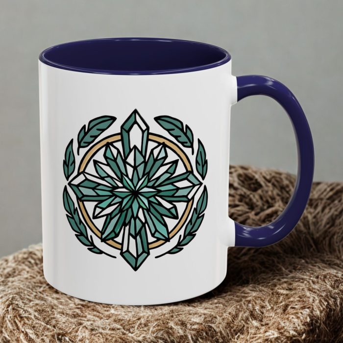 Boho Crystal Mandala Mug UK – Geometric Teal Crystal Mug