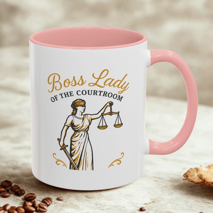 “Boss Lady of the Courtroom” – Female Lawyer Gift Mug