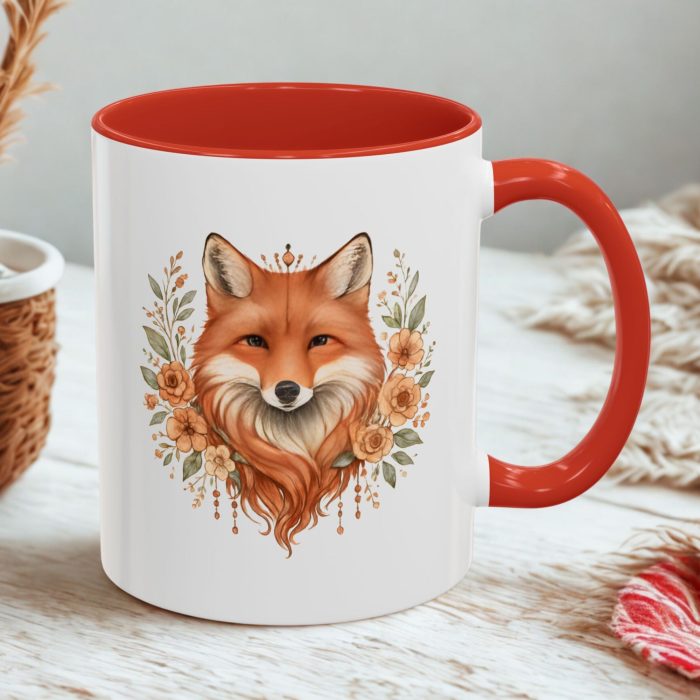 Boho Fox Gift Mug – Floral Woodland Design