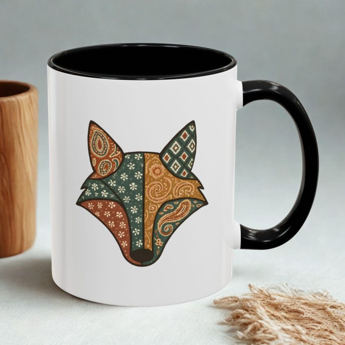 Boho Fox Head Mug – Patterned Woodland Design