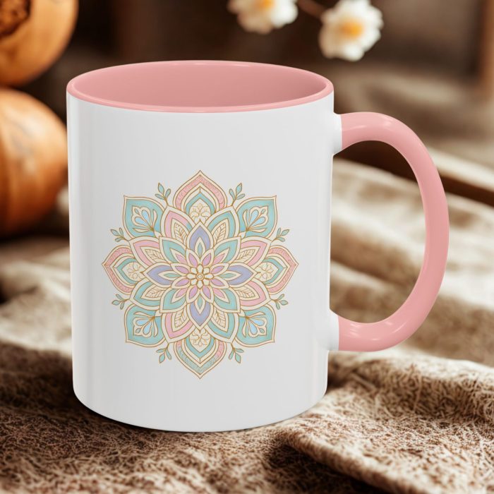 Boho Spiritual Mug – Pastel Mandala Coffee Cup Gift