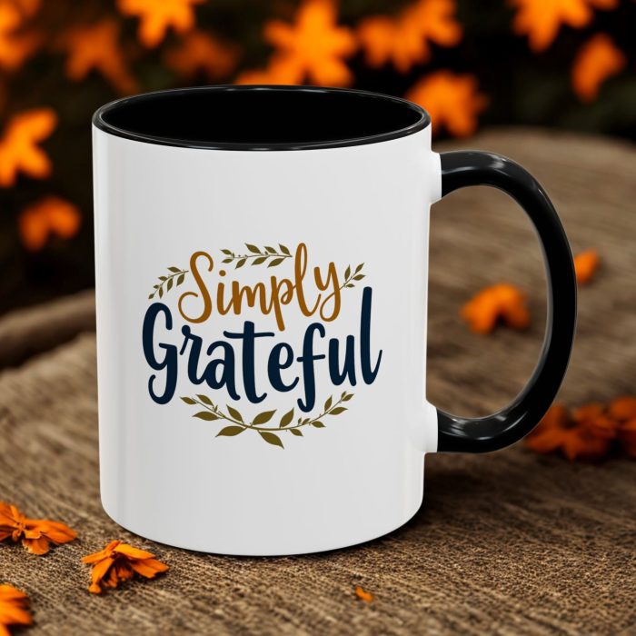Simply Grateful - Minimalist 11oz Ceramic Coffee Mug