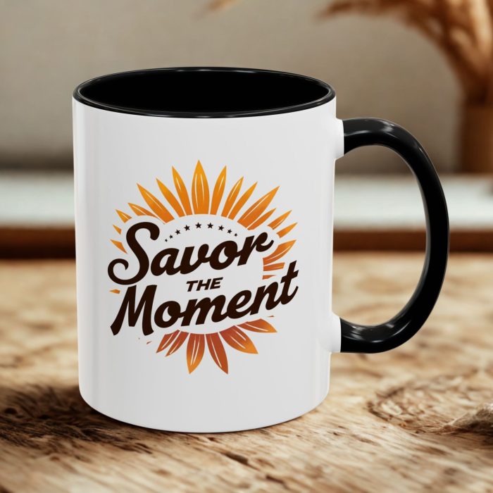 Savor the Moment - Elegant Minimalist 11oz Ceramic Mug