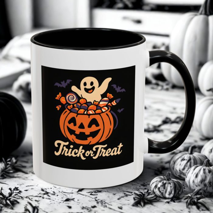 Trick or Treat Mug – Halloween Pumpkin Ghost Candy Cup