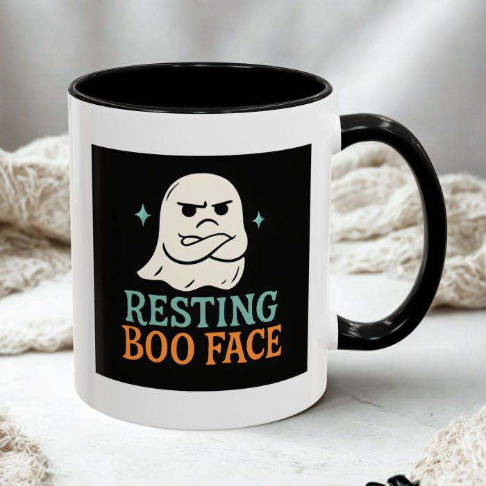 Funny Halloween Mug – Resting Boo Face Ghost Cup
