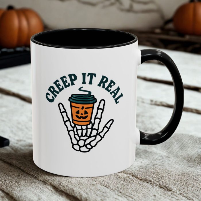 Creep It Real Mug – Funny Skeleton Coffee Cup for Halloween