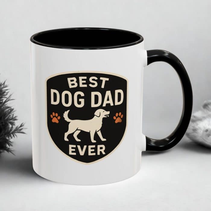 Best Dog Dad Mug UK | “Best Dog Dad Ever” Shield Design | Mug | Mug Spot UK