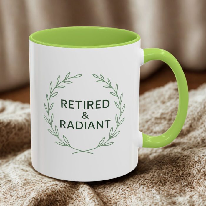 Retired & Radiant Mug – Elegant Retirement Gift for Women