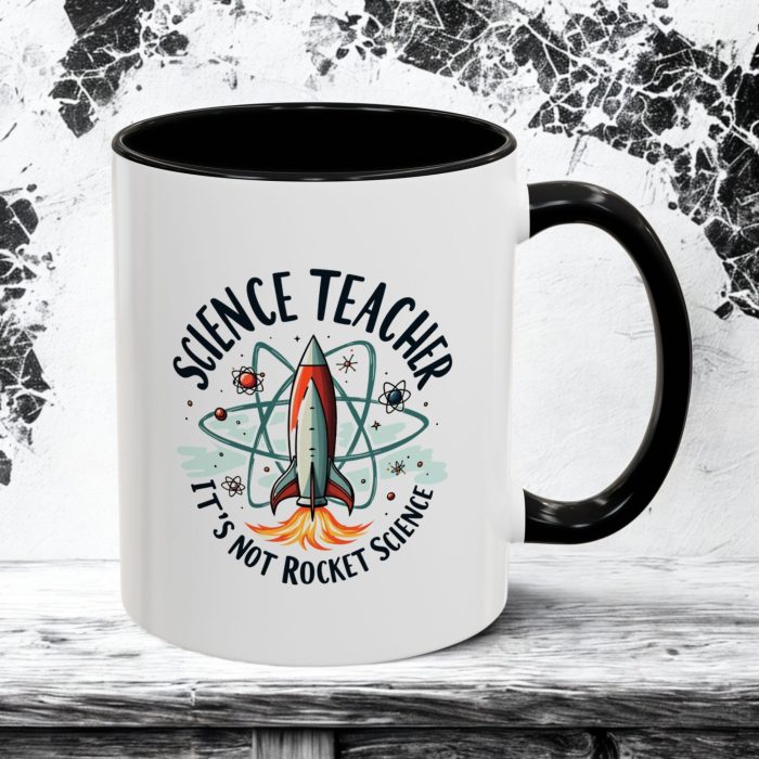Science Teacher Mug | “It’s Not Rocket Science” Rocket & Atom Design | Mug Spot UK