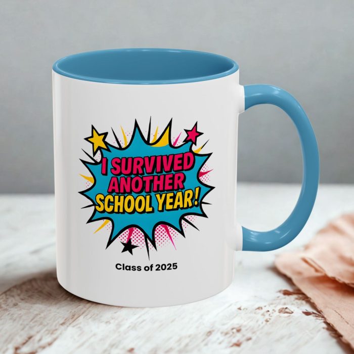 Personalised End of Term Teacher Mug – I Survived Another School Year