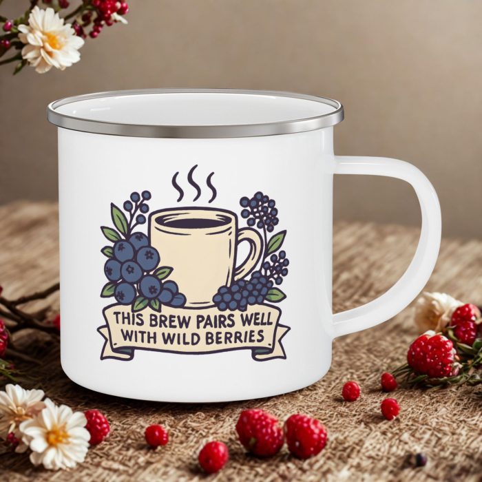 Wild Berries Coffee Mug 12oz – Enamel Camping Mug