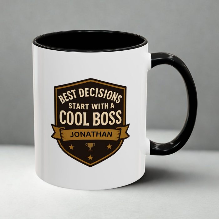 Cool Boss Decision Maker Mug Personalised with Name