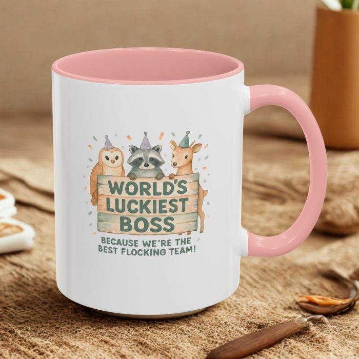 World's Luckiest Boss – Cute Animal Team Appreciation Mug (UK Edition)