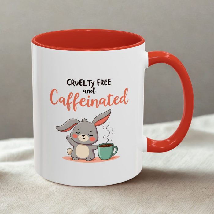 Cruelty Free Mugs | “Cruelty-Free and Caffeinated” Peaceful Bunny Design | Mug Spot UK