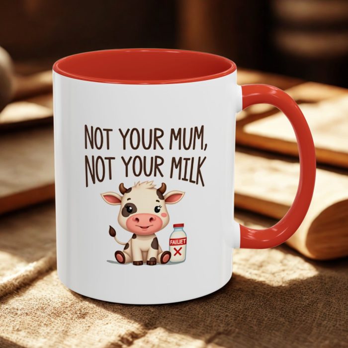 Cruelty Free Mugs | “Not Your Mum, Not Your Milk” Baby Cow & Bottle Design | Mug Spot UK