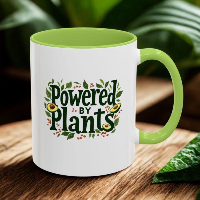 Plant Based Mugs | “Powered by Plants” Avocado & Greens Design | Mug Spot UK