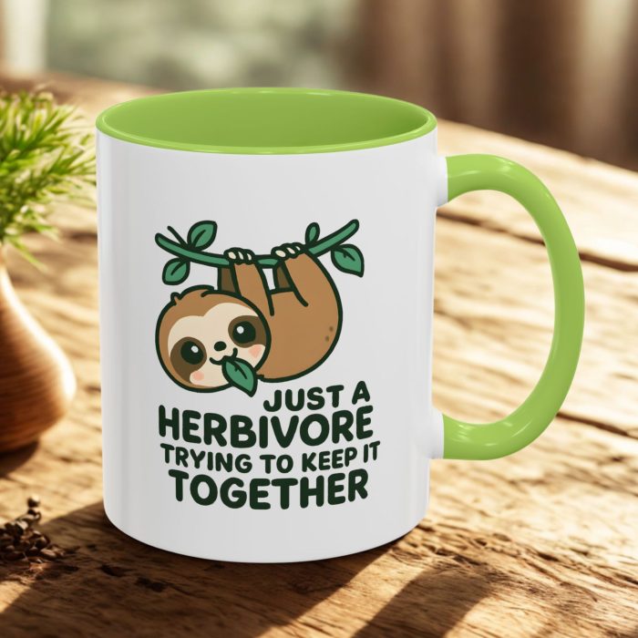 Herbivore Humour Mug – Funny Vegan Sloth Coffee Mug