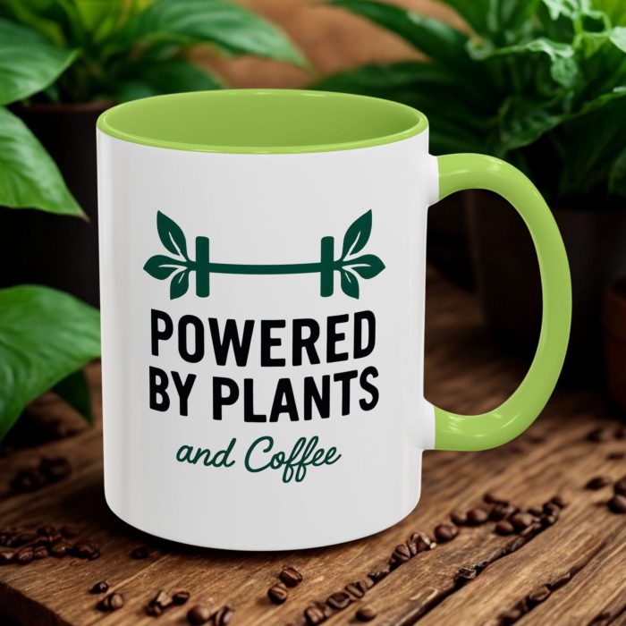 Powered by Plants Coffee Mug – Vegan Plant-Based Coffee Lover Mug