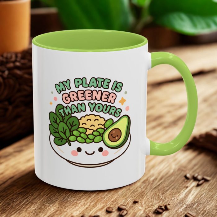 Plant Based Food Mug – Cute Vegan Bowl Illustration Coffee Mug