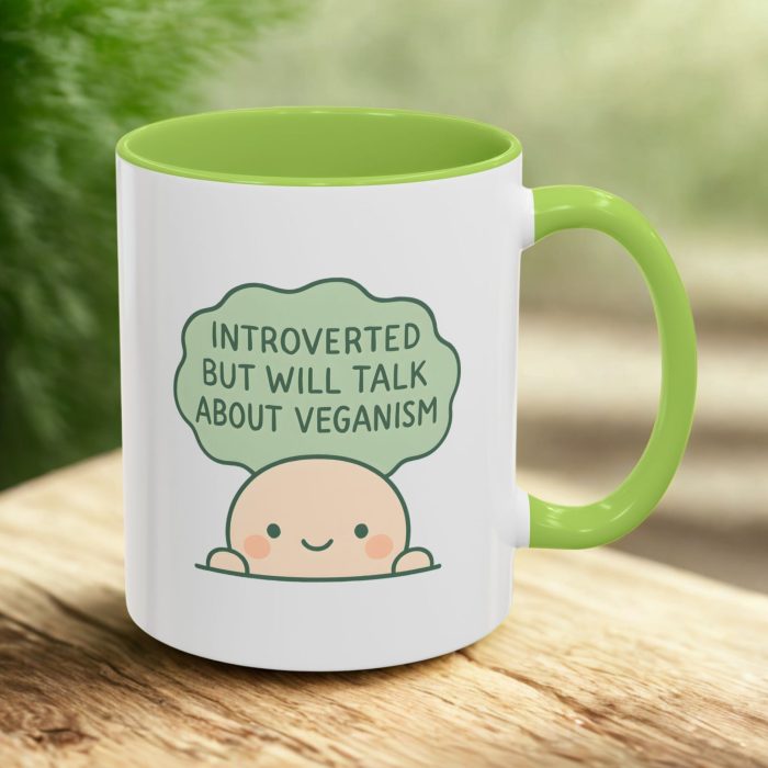 Vegan Introverted Mug – Introverted But Will Talk About Veganism