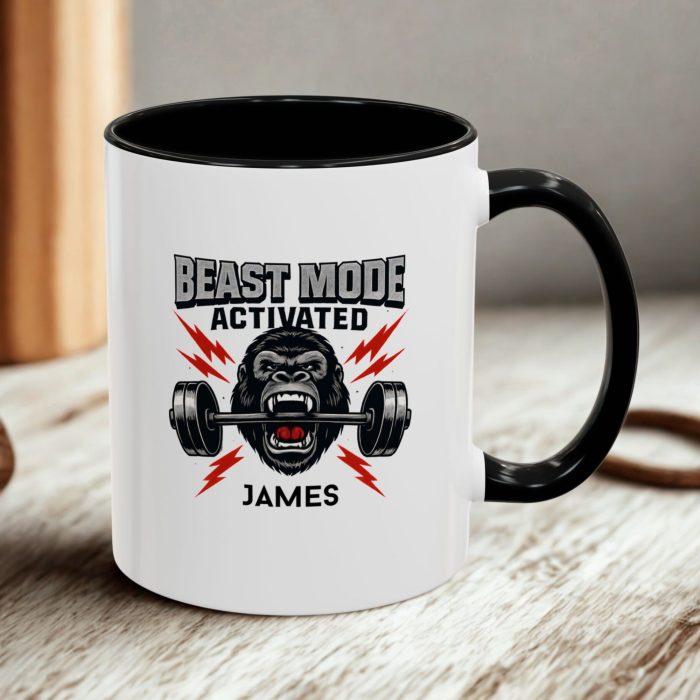 Beast Mode Activated Mug – Custom Gorilla Gym Gift for Him