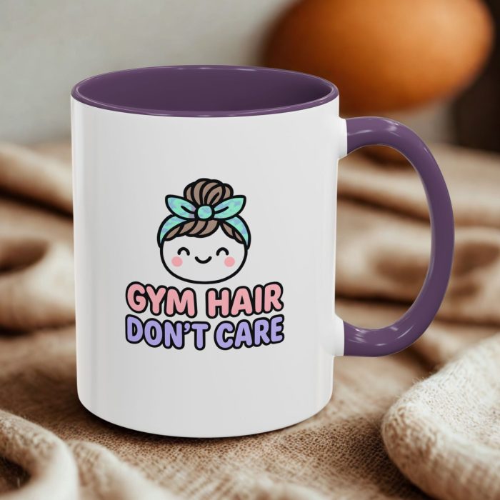 Gym Hair Don’t Care – Cute Mug for Confident Workout Women