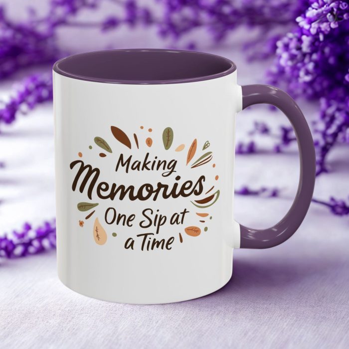 Sentimental Coffee Mug | “Making Memories One Sip at a Time” Leafy Autumn Design | Mug Spot UK
