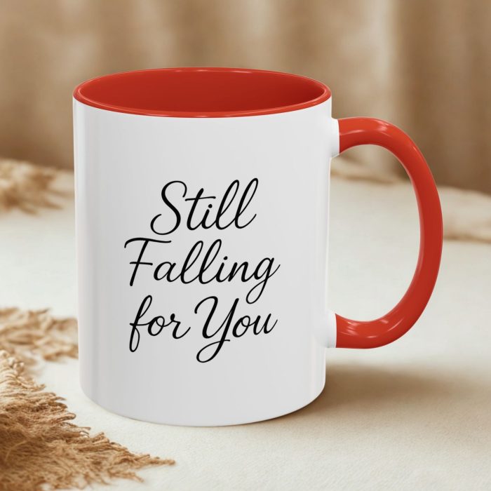 Romantic Couple Mug – Still Falling for You Script Design