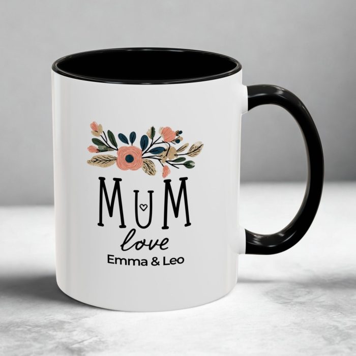 Personalised Mum Mug – Mum Love Floral Custom Name Mug