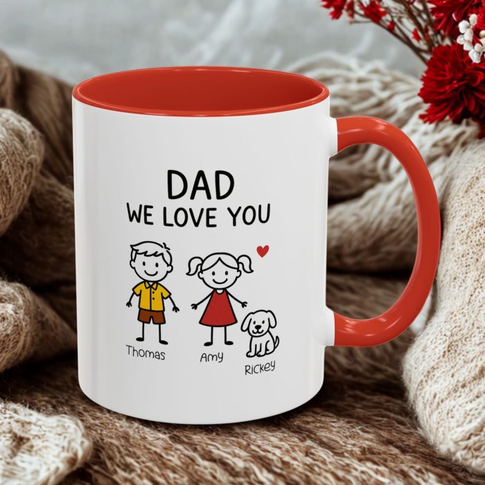 Custom Father Day Mug UK | “Dad We Love You” Personalised Names Mug | Mug | Mug Spot UK