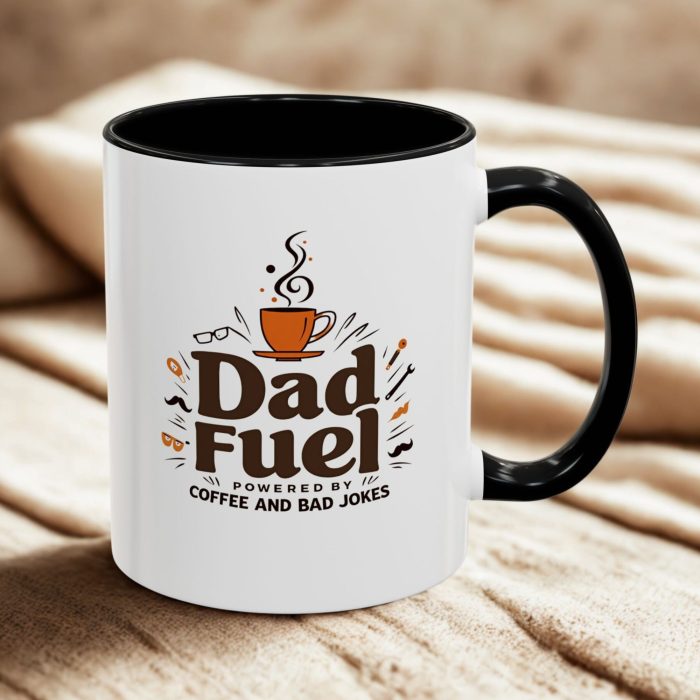 Dad Mugs UK | “Dad Fuel – Powered by Coffee and Bad Jokes” Design | Mug Spot UK
