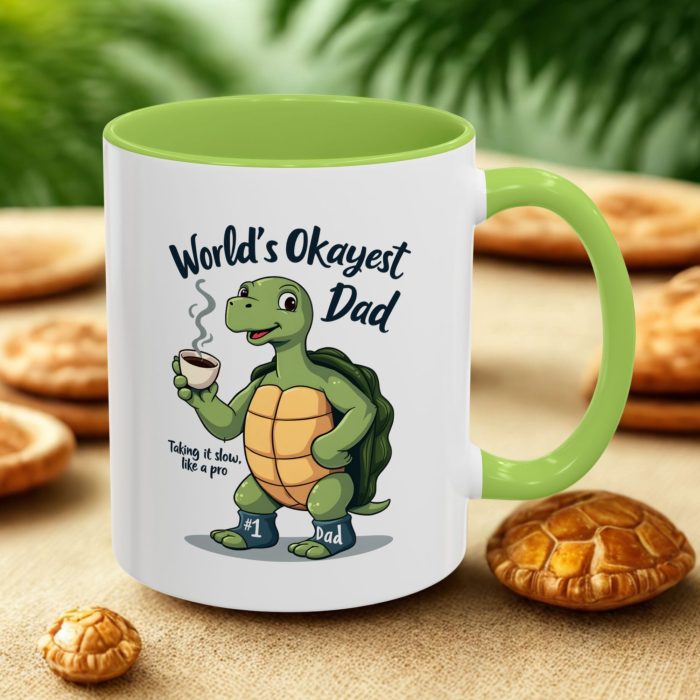 Okayest Dad Turtle Mug UK | “World’s Okayest Dad” Cute Turtle Design | Mug | Mug Spot UK