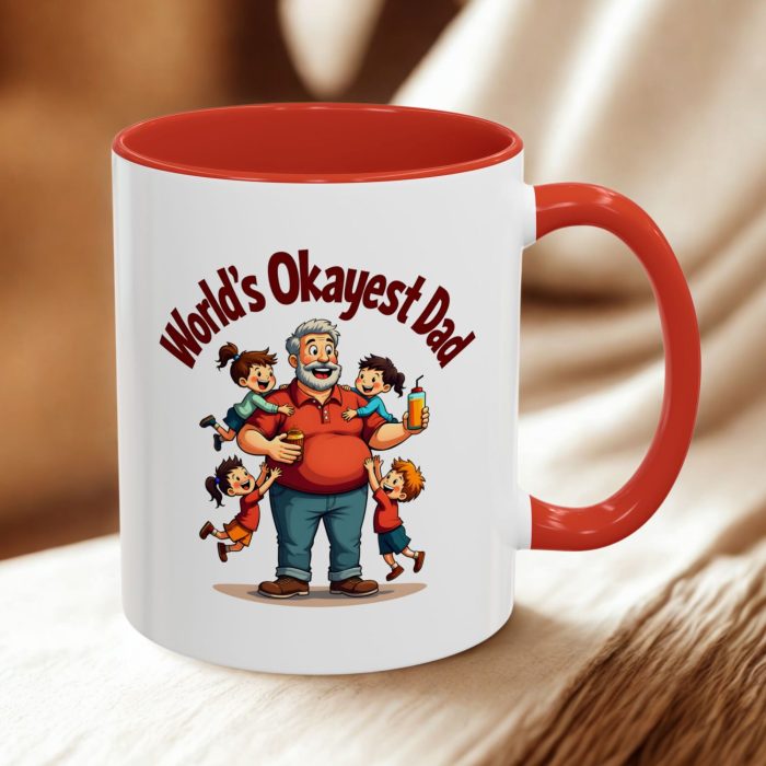 Okayest Dad Family Mug UK | “World’s Okayest Dad” with Kids Design | Mug | Mug Spot UK