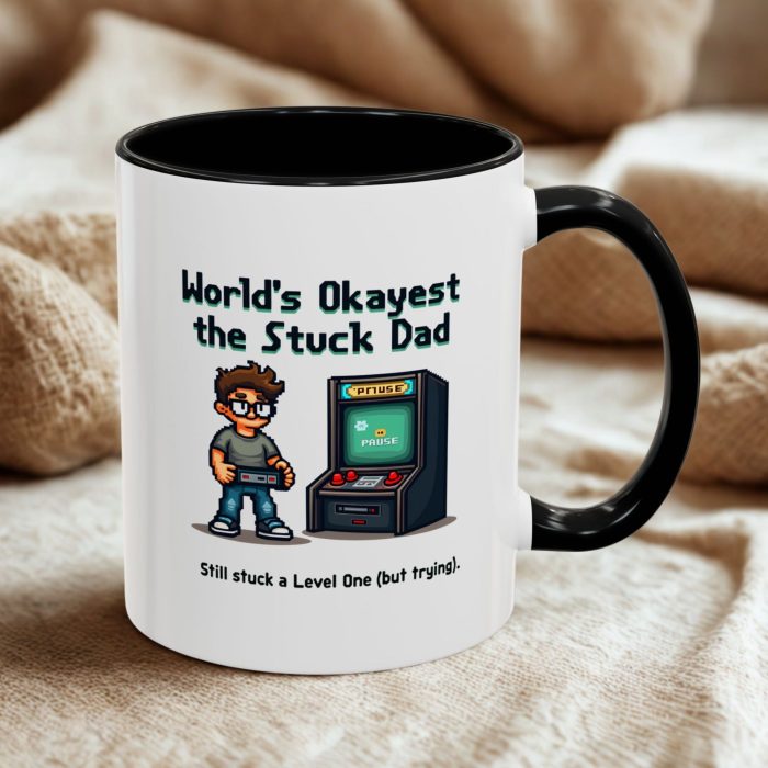 Okayest Stuck Dad Mug UK | “World’s Okayest the Stuck Dad” Gamer Design | Mug | Mug Spot UK
