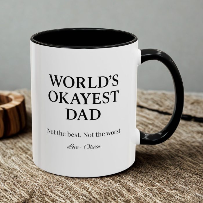 Personalised World’s Okayest Dad Mug – Funny Dad Coffee Mug