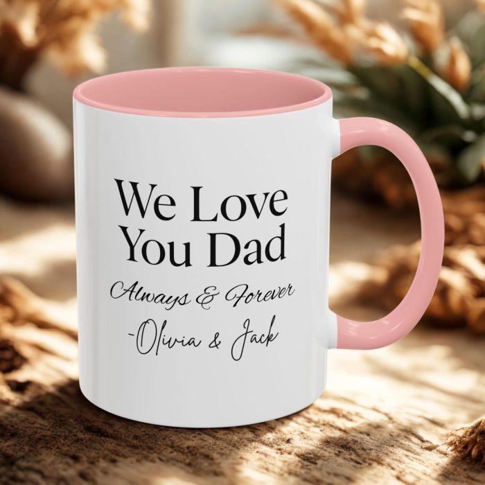 We Love You Dad Personalised Mug – Custom Name Dad Gift