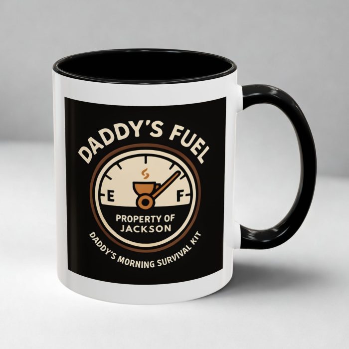 Daddy’s Fuel Mug – Personalised Coffee Gauge Dad Mug