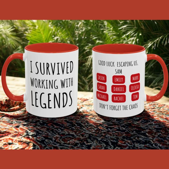 Personalised Coworker Leaving Mug – I Survived Working With Legends Gift