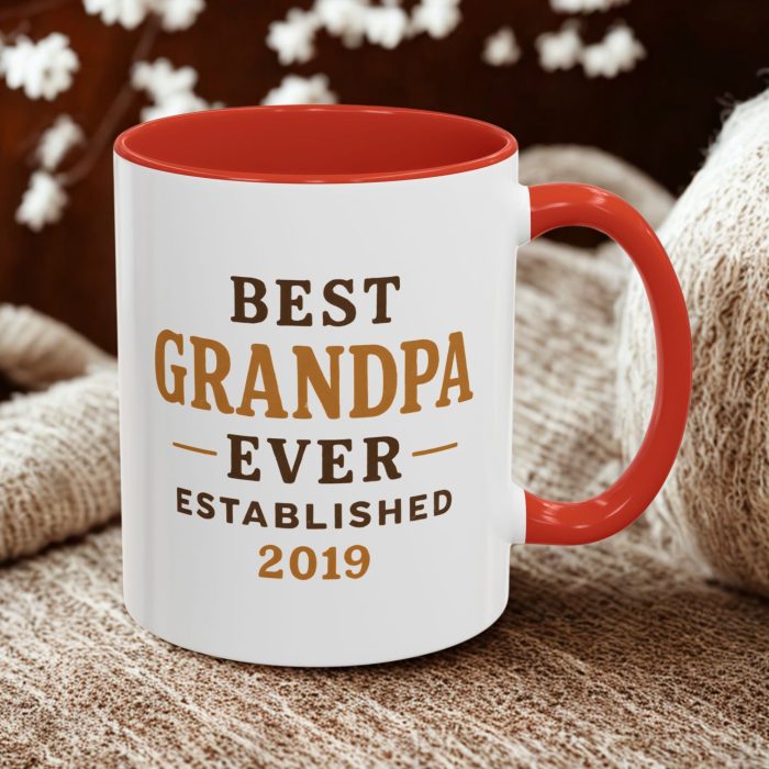 Best Grandpa Ever Established Year Mug – Personalised Grandpa Gift