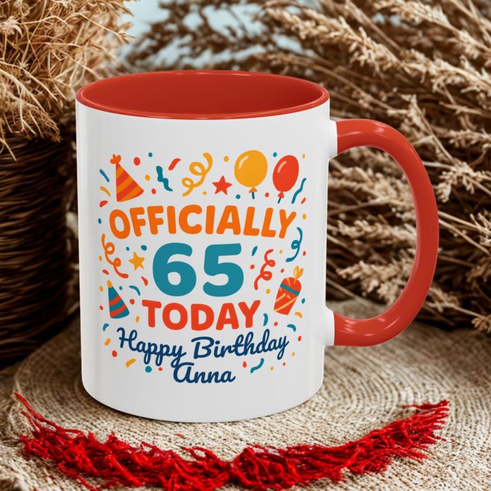 Officially 65 Today Birthday Mug – Personalised 65th Milestone Gift