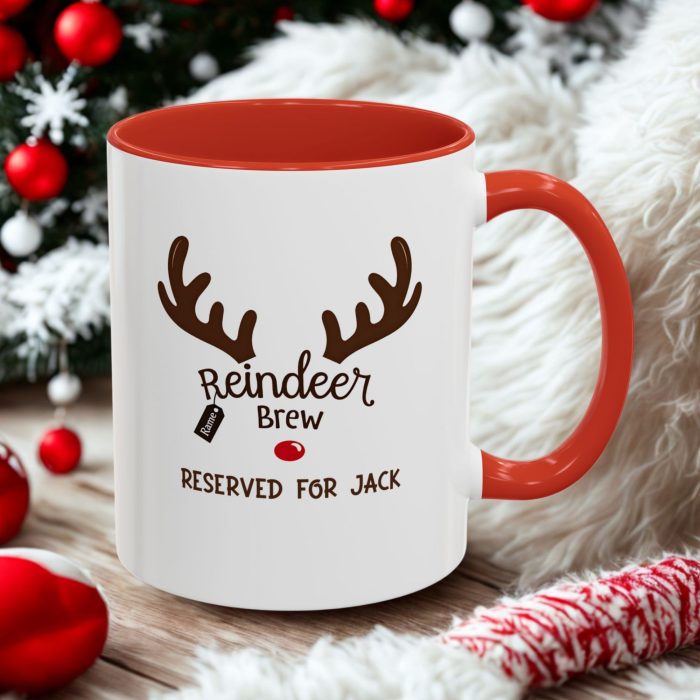 Personalised Reindeer Mug UK – Custom “Reindeer Brew” Design