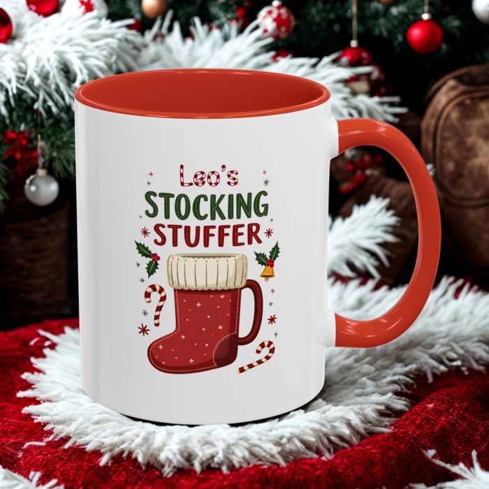 Christmas Stocking Mug UK | “Name’s Stocking Stuffer” Custom Name Design | Mug Spot UK