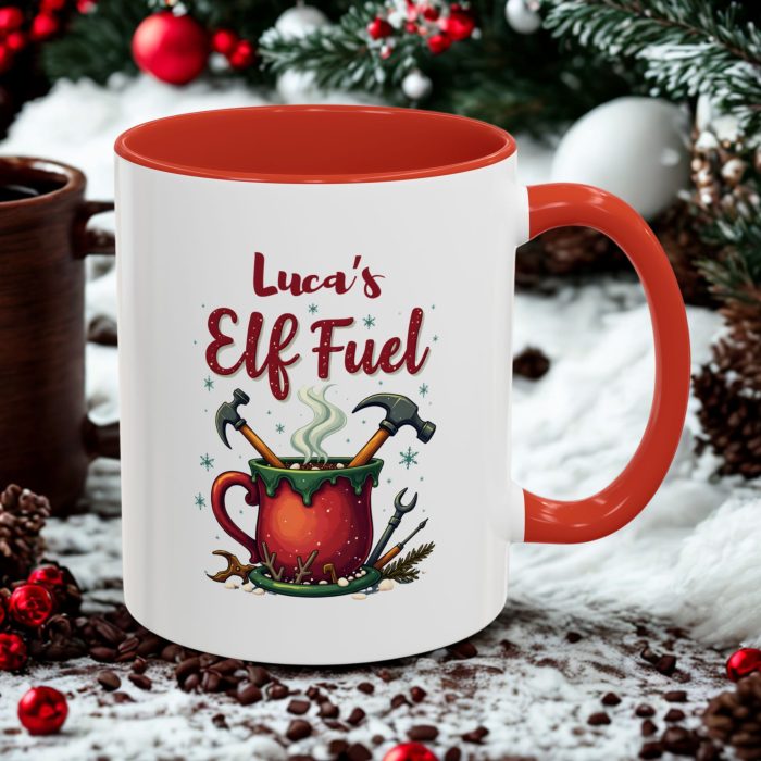 Christmas Elf Mug UK | “Name’s Elf Fuel” Custom Name Design | Mug Spot UK