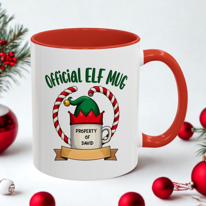 Official Elf Christmas Mug UK – Custom “Property Of” Design