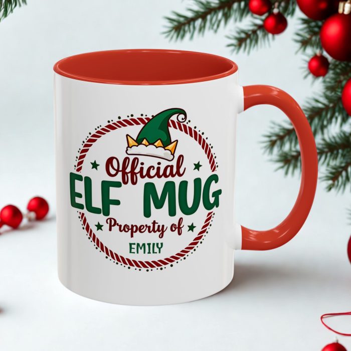 Personalised Elf Mug UK – Custom “Official Elf Mug” Christmas Design