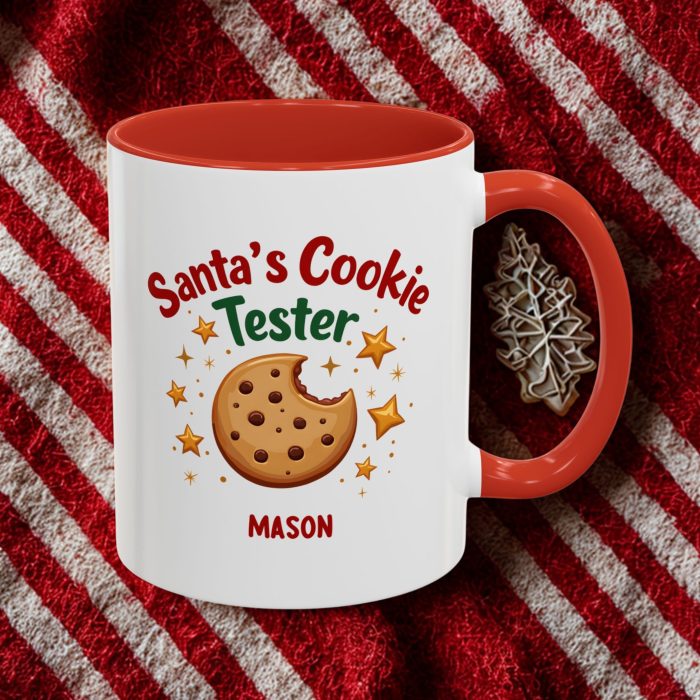 Cookie Tester Christmas Mug UK – “Santa’s Cookie Tester” Custom Design