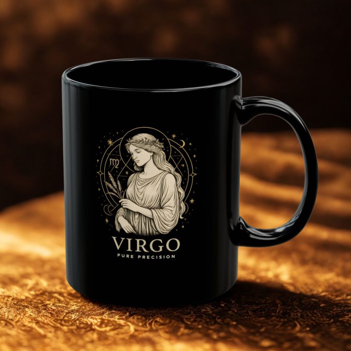 Virgo Pure Precision Black Ceramic Mug - Astrology Birthday Gift