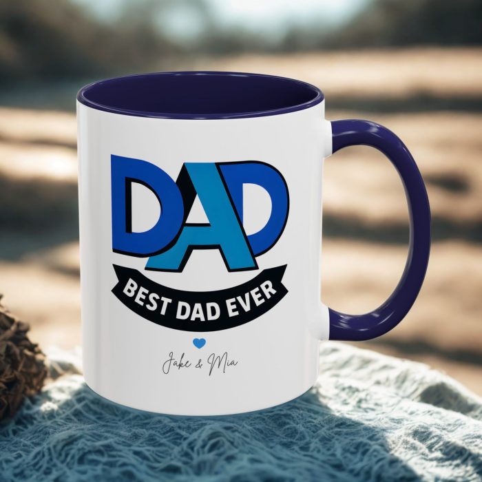 Best Dad Ever Badge Mug – Bold Dad Coffee Mug
